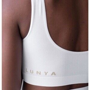 LUNYA Longline Bralette Unlined Stretch Loungewear Ribbed Size Medium